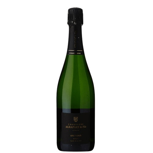 A bottle of Agrapart 7 Crus Champagne, available at our Provincetown wine store, Perry's.