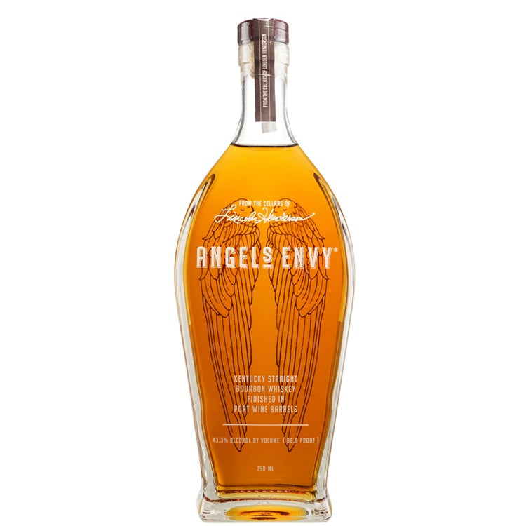 A bottle of Angels Envy Bourbon, available at our Provincetown liquor store, Perry's.