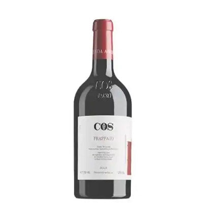 Bottle of COS Frappato. Available from our wine store, Perry's.