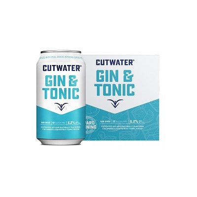 A pack of Cutwater Gin & Tonics, available at our Provincetown liquor store, Perry's.