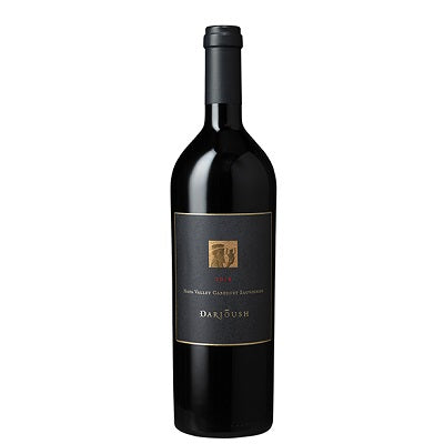 A bottle of Darioush Cabernet Sauvignon, available at our wine store, Perry's.
