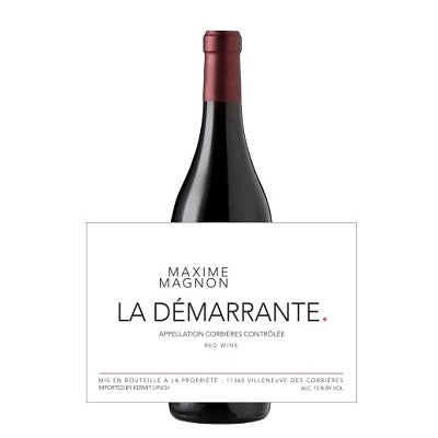 A bottle of La Demarrante red wine, available at our Provincetown wine store, Perry's.