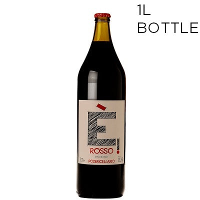 A bottle of E Rosso Barbera, available at our Provincetown wine store, Perry's.