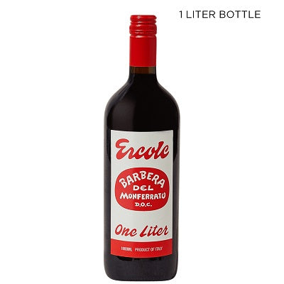 A bottle of Ercole Barbera, available at our Provincetown wine store, Perry's