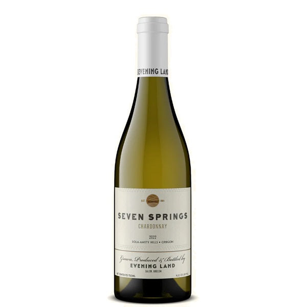 A bottle of Seven Springs Chardonnay, available at our Provincetown wine store, Perry's