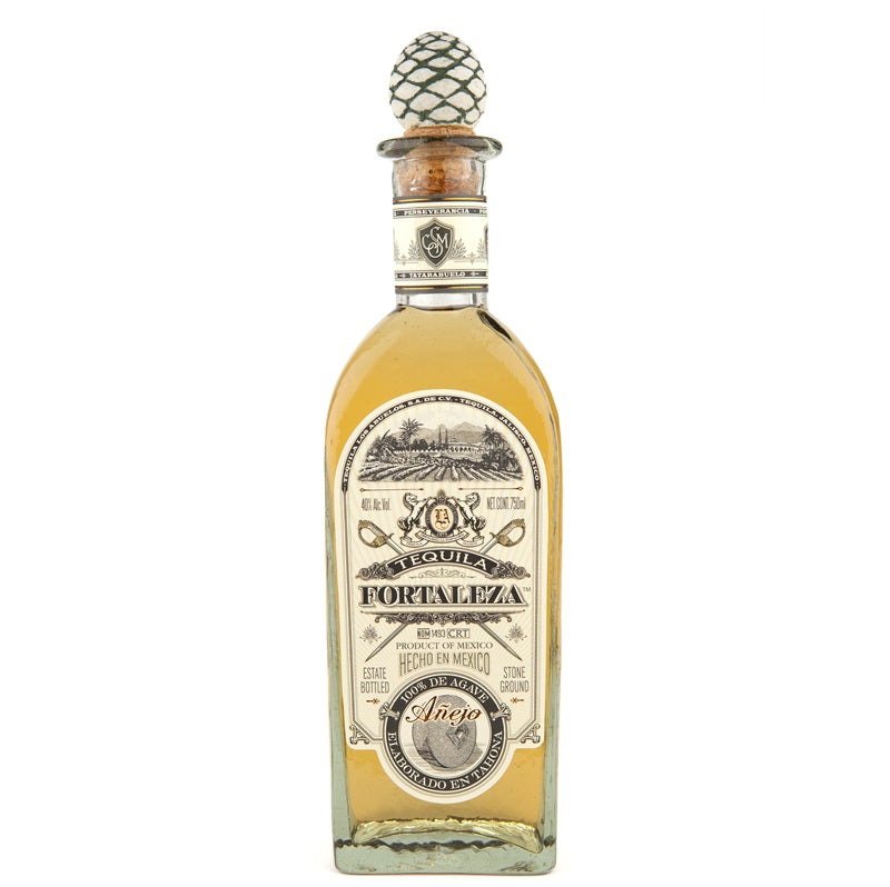 A bottle of Fortaleza Anejo Tequila, available at our Provincetown liquor store, Perry's.