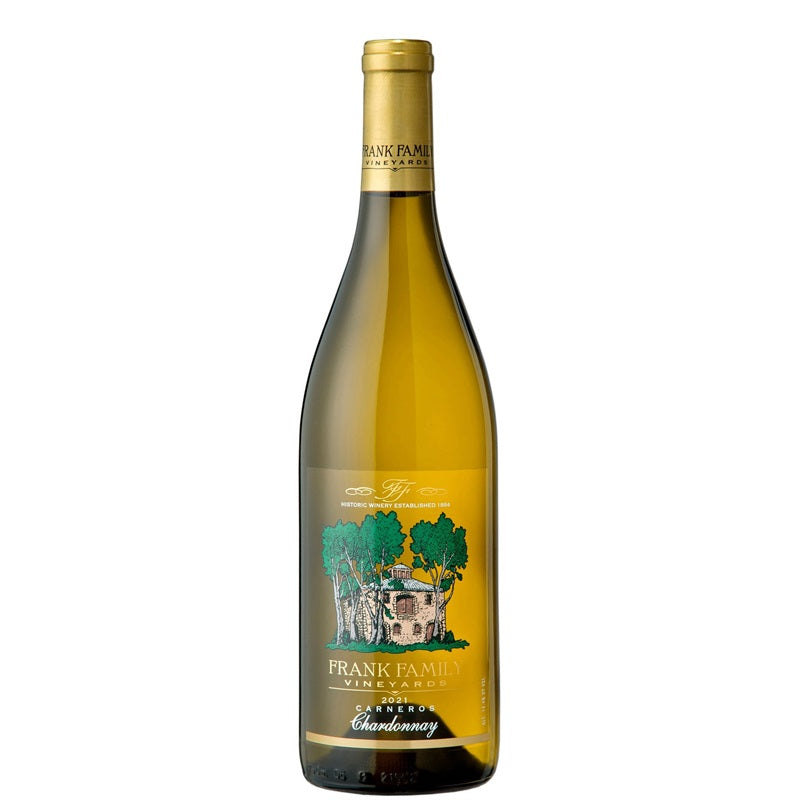 A bottle of Frank Family Chardonnay, available at our Provincetown wine store, Perry's