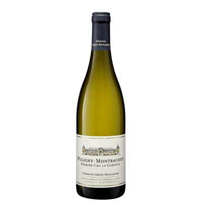 A bottle of Domaine Genot Bpulanger Puligny Montrachet  Premier Cru La Garenne, available at our Provincetown wine store, Perry's