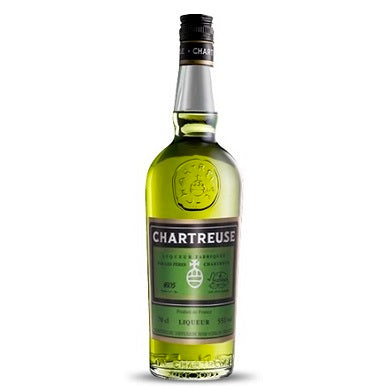A bottle of Green Chartreuse, available at our Provincetown liquor store, Perry's.
