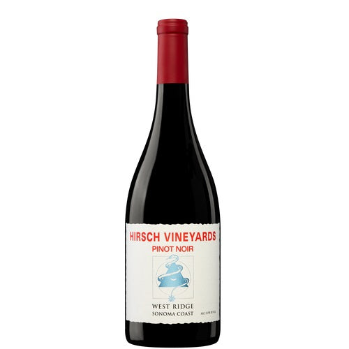 A bottle of Hirsch West Ridge Pinot Noir, available at our Provincetown wine store, Perry's.