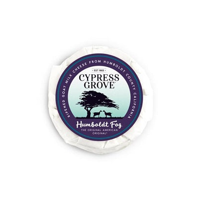 Humbolt Fog goat cheese, available at our Provincetown liquor store, Perry's.