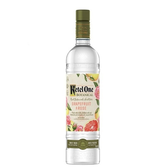 A bottle of Ketel One Botanicals Grapefruit & Rose, available at our Provincetown liquor store, Perry's.