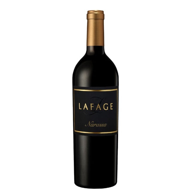 A bottle of Lafage Narassa red wine, available at our Provincetown wine store, Perry's.