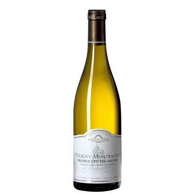 A bottle of Domaine Larue Puligny Montrachet Premier Cru La Garenne, available at our Provincetown wine store, Perry's.