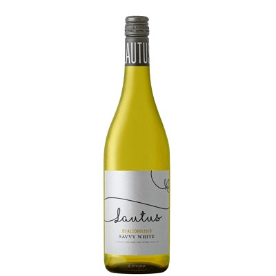 A bottle of Lautus Non-Alcoholic Sauvignon Blanc, available at our Provincetown liquor store, Perry's.