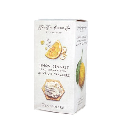 A pack of lemon, sea salt and olive oil crackers, available at our Provincetown liquor store, Perry's.
