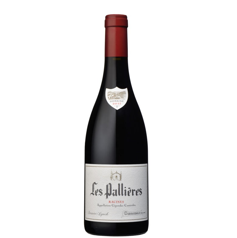 A bottle of Les Pallieres Racines Gigondas, available at our Provincetown wine store, Perry's.