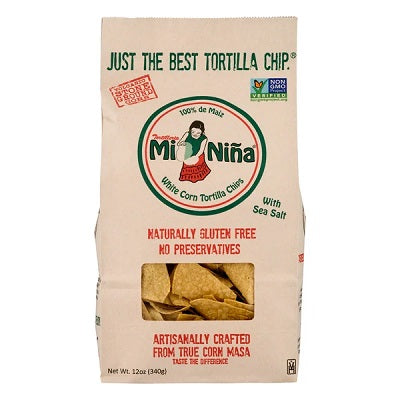 A pack of Mi Nina Tortilla chips, available at our Provincetown liquor store, Perry's.
