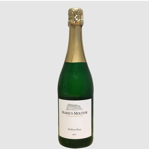 A bottle of sparkling Riesling, available at our wine store, Perry's.