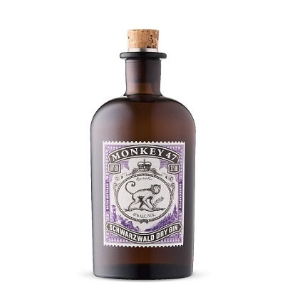 A bottle of Monkey 47 Gin, available at our Provincetown liquor store, Perry's.