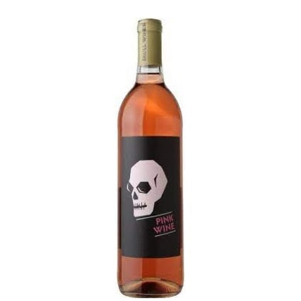 A bottle of Skull Pink Wine, available at our Provincetown wine store, Perry's.
