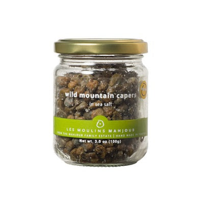 A jar of dried capers, available at our Provincetown liquor store, Perry's.