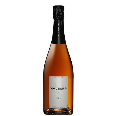A bottle of Moutard sparkling pinot noir, available at our Provincetown wine store, Perry's.
