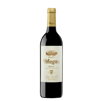 A bottle of Red wine from Rioja made by Muga.