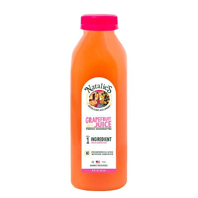 A bottle of Natalie's Grapefruit juice, available at our Provincetown liquor store, Perry's.