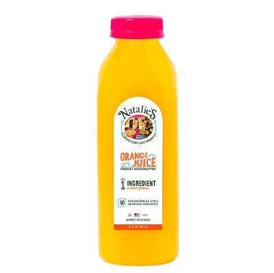 A bottle of Natalie’s Orange Juice, available at our Provincetown liquor store, Perry's.