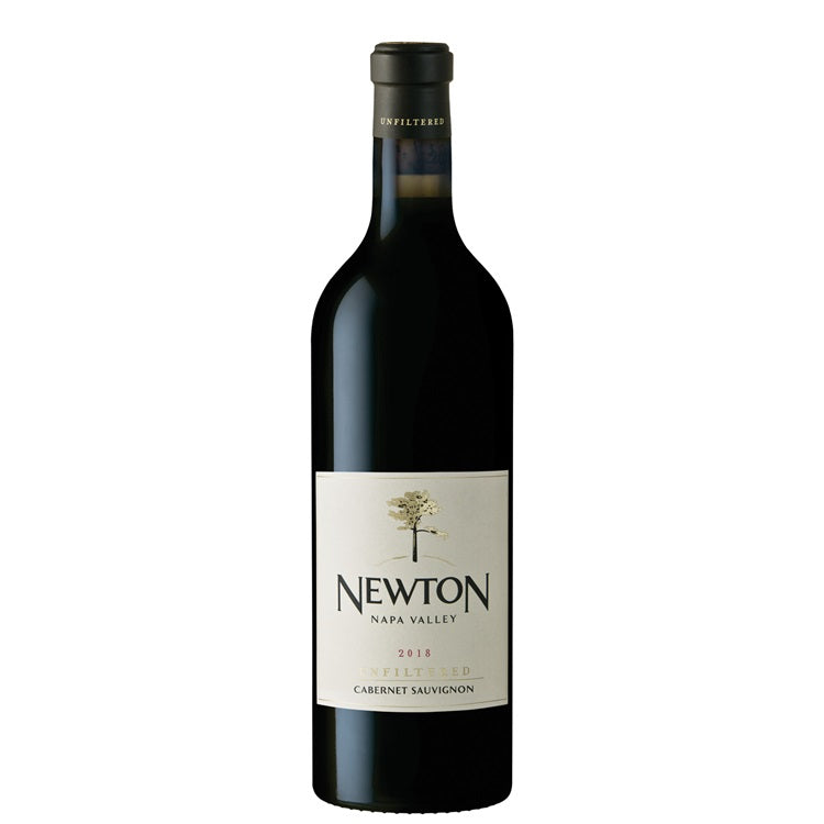 A bottle of Newton unfiltered Cabernet, available at our Provincetown wine store, Perry's.