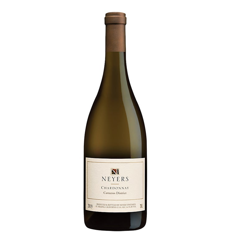 A bottle of Neyers Carneros Chardonnay, available at our Provincetown wine store, Perry's.
