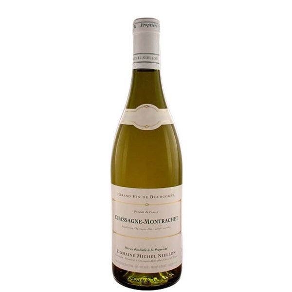A bottle of Michel Niellon Chassagne Montrachet, available at our Provincetown wine store, Perry's