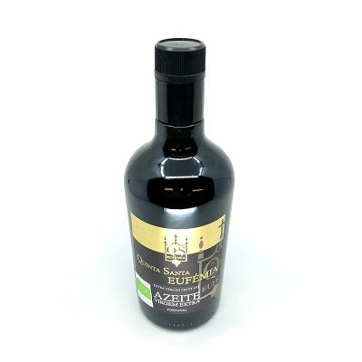 A bottle of Quinta Sta Eufemia Portuguese olive oil, available at our Provincetown liquor store, Perry's.