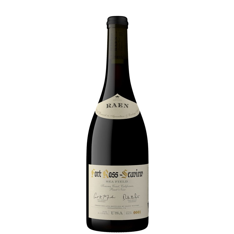A bottle of Raen Fort Ross Seaview Pinot Noir, available at our Provincetown wine store, Perry's.
