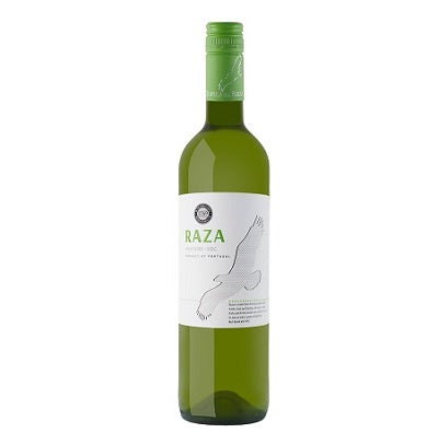 A bottle of Raza Vinho Verde, available at our Provincetown wine store, Perry's.