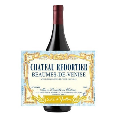 Bottle of Chateau Redortier Beaumes de Venise. Available at our wine store.