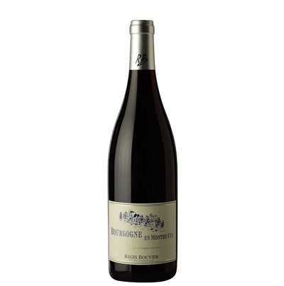 A bottle of Regis Bouvier Pinot Noir, available at our Provincetown wine store, Perry's.