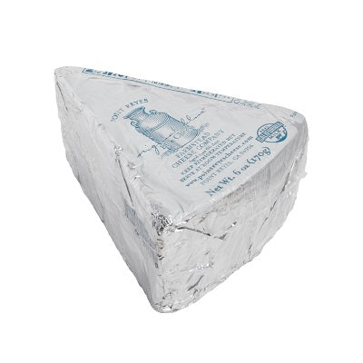 A wedge of blue cheese, available at our Provincetown liquor store, Perry's.