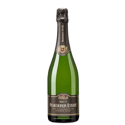 A bottle of Roederer Estate Brut Sparkling, available at our Provincetown wine store, Perry's.