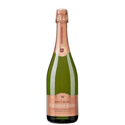 A bottle of Roederer Estate Brut Rose, available at our Provincetown wine store, Perry's.