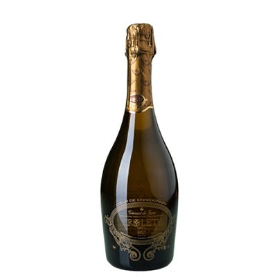 A bottle of Domaine Rolet Cremant de Jura, available at our Provincetown wine store, Perry's