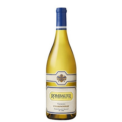 A bottle of Rombauer Chardonnay, available at our Provincetown wine store, Perry's.