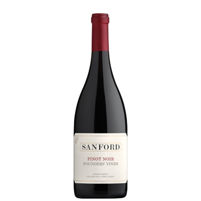 A bottle of Sanford Founder's block, available at our Provincetown wine store, Perry's.