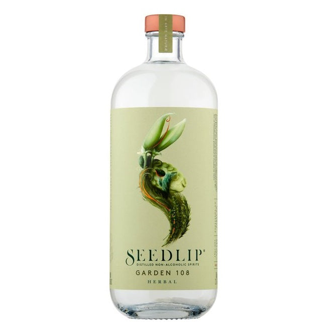 A bottle of Seedlip 108, available at our Provincetown liquor store, Perry's.