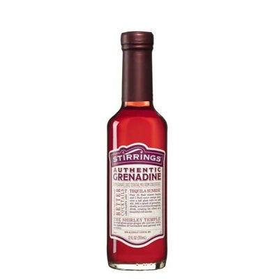 A bottle of Stirings Grenadine, available at our Provincetown liquor store, Perry's.