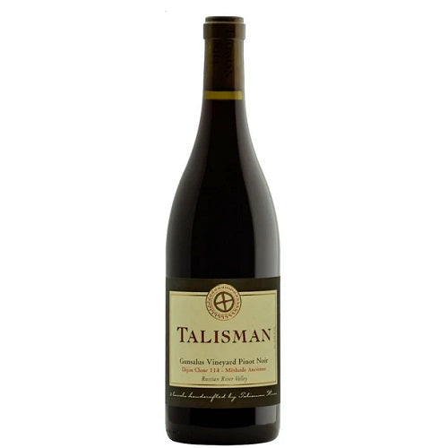 A bottle of Talisman Pinot Noir, available at our Provincetown wine store, Perry's.