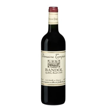 A bottle of Domaine Tempier Bandol Rouge, available at our Provincetown wine store, Perry's