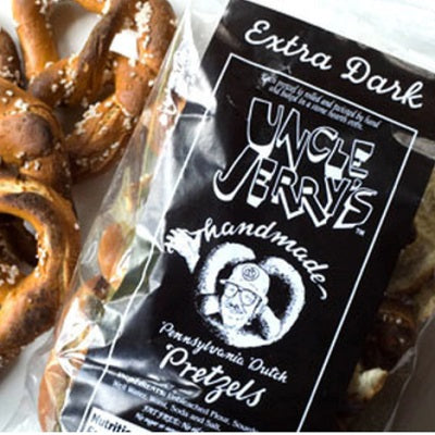 A pack of Uncle Jerry’s Pretzels, available at our Provincetown liquor store, Perry's.