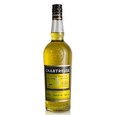 A bottle of Yellow Chartreuse, available at our Provincetown liquor store, Perry's.